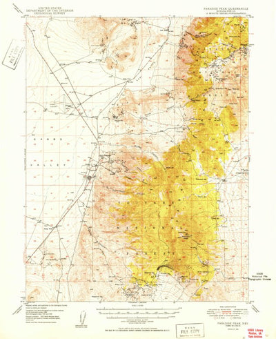 United States Geological Survey Paradise Peak, NV (1950, 62500-Scale) digital map