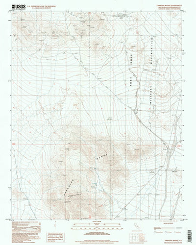 United States Geological Survey Paradise Range, CA (1996, 24000-Scale) digital map