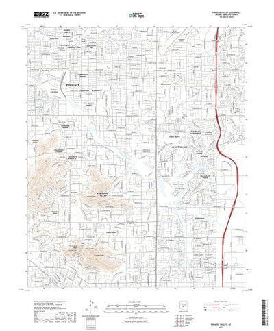 United States Geological Survey Paradise Valley, AZ (2021, 24000-Scale) digital map