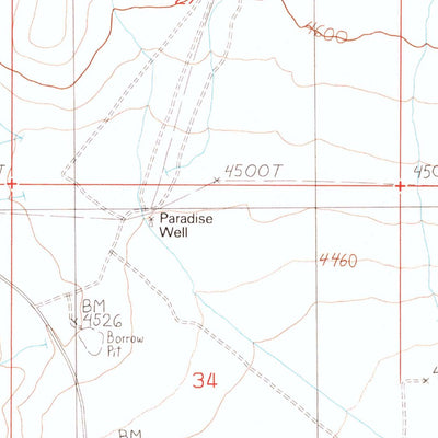United States Geological Survey Paradise Well, NV (1988, 24000-Scale) digital map