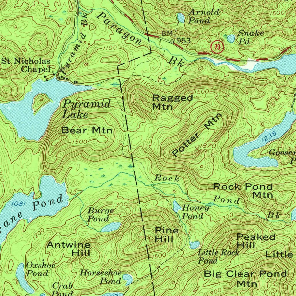 Paradox Lake, NY (1953, 62500-Scale) Map by United States Geological ...