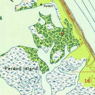 United States Geological Survey Pardon Island, FL (1952, 24000-Scale) digital map