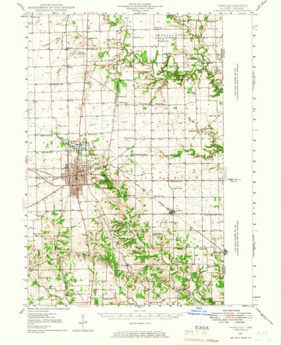 United States Geological Survey Paris, IL-IN (1947, 62500-Scale) digital map