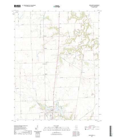 United States Geological Survey Paris North, IL (2021, 24000-Scale) digital map