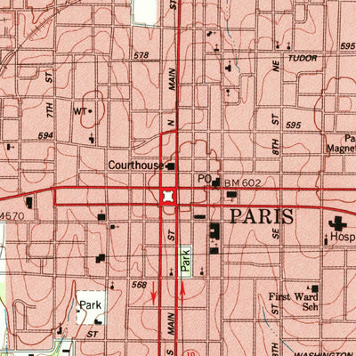 United States Geological Survey Paris, TX (1984, 24000-Scale) digital map