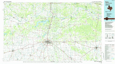United States Geological Survey Paris, TX-OK (1985, 100000-Scale) digital map