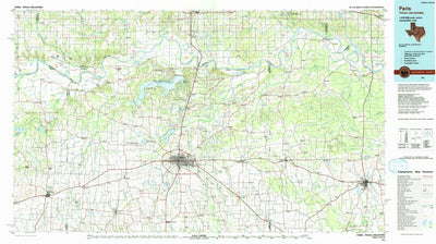 United States Geological Survey Paris, TX-OK (1991, 100000-Scale) digital map