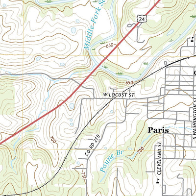 United States Geological Survey Paris West, MO (2021, 24000-Scale) digital map