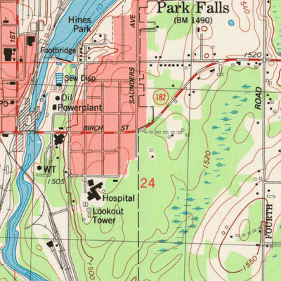 United States Geological Survey Park Falls, WI (1984, 24000-Scale) digital map