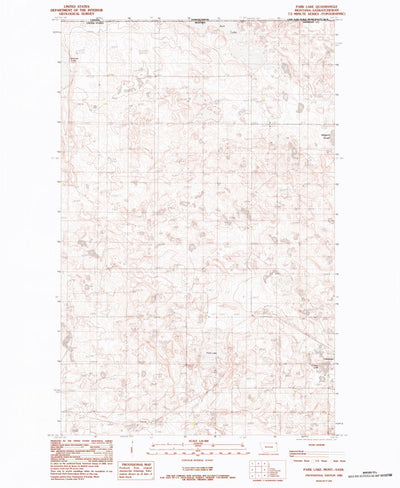 United States Geological Survey Park Lake, MT (1983, 24000-Scale) digital map
