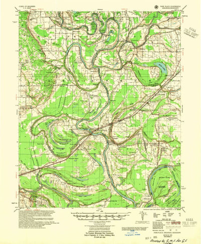 United States Geological Survey Park Place, AR-MS (1955, 62500-Scale) digital map