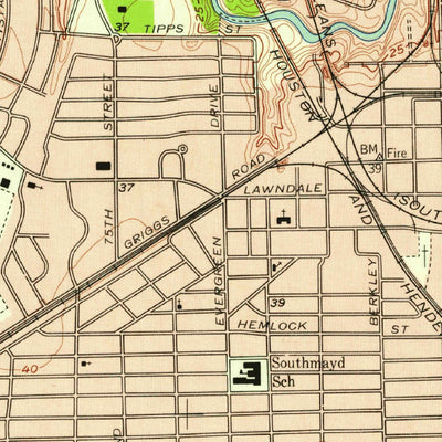 United States Geological Survey Park Place, TX (1955, 24000-Scale) digital map