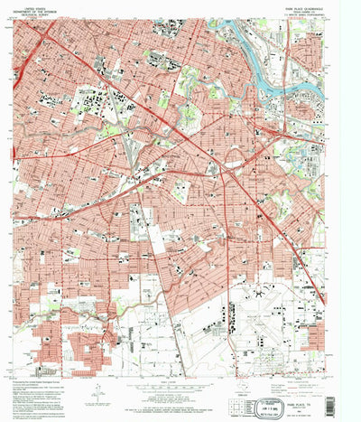 United States Geological Survey Park Place, TX (1982, 24000-Scale) digital map