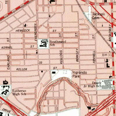 United States Geological Survey Park Place, TX (1982, 24000-Scale) digital map