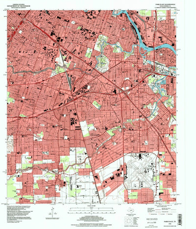 United States Geological Survey Park Place, TX (1995, 24000-Scale) digital map