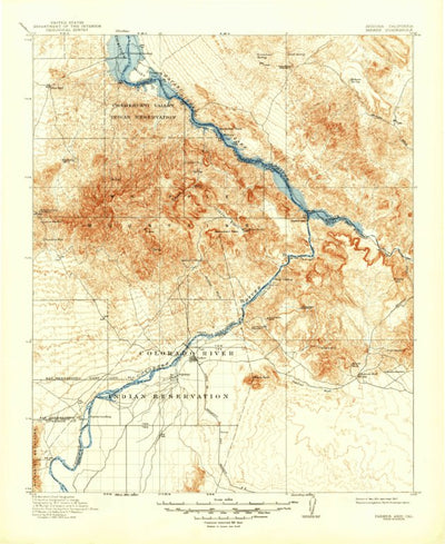 United States Geological Survey Parker, AZ-CA (1911, 125000-Scale) digital map