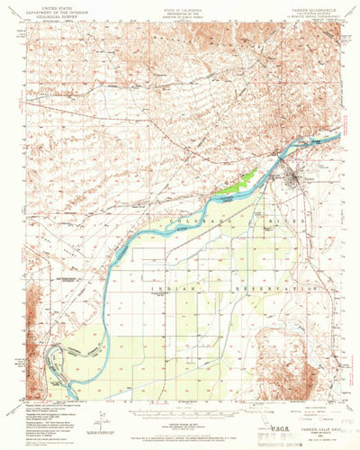 United States Geological Survey Parker, AZ-CA (1949, 62500-Scale) digital map