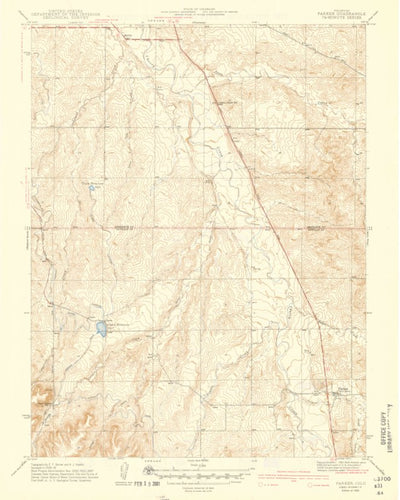 United States Geological Survey Parker, CO (1942, 31680-Scale) digital map