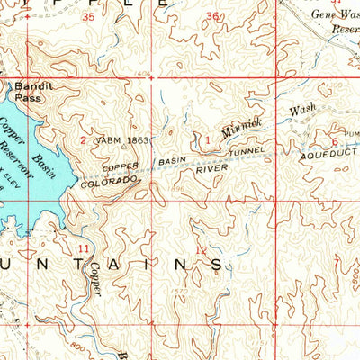 United States Geological Survey Parker Dam, AZ-CA (1959, 62500-Scale) digital map
