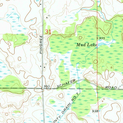 United States Geological Survey Parkers Corners, MI (1973, 24000-Scale) digital map