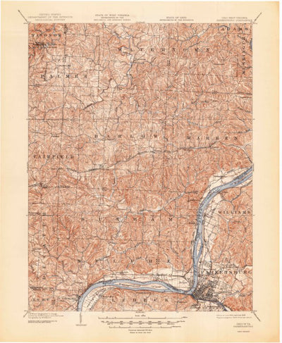 United States Geological Survey Parkersburg, WV-OH (1904, 62500-Scale) digital map