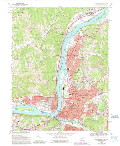United States Geological Survey Parkersburg, WV-OH (1969, 24000-Scale) digital map