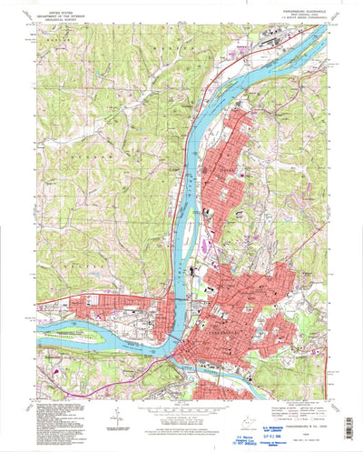 United States Geological Survey Parkersburg, WV-OH (1994, 24000-Scale) digital map