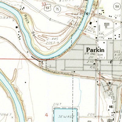 United States Geological Survey Parkin, AR (1984, 24000-Scale) digital map