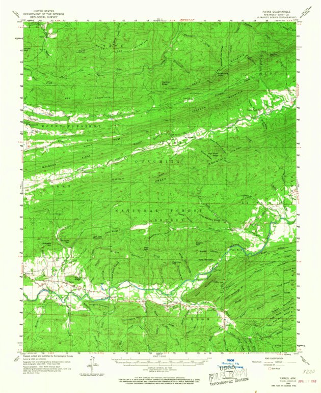 Parks, AR (1960, 62500-Scale) Map by United States Geological Survey ...