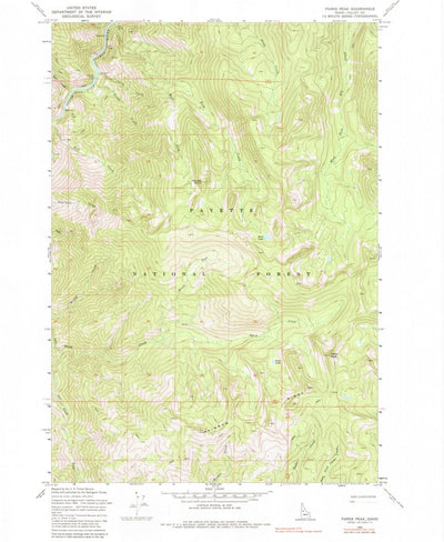 United States Geological Survey Parks Peak, ID (1969, 24000-Scale) digital map