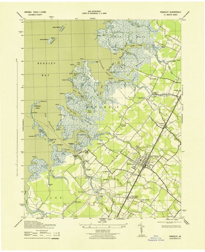 United States Geological Survey Parksley, VA (1943, 31680-Scale) digital map