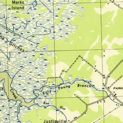 United States Geological Survey Parksley, VA (1943, 31680-Scale) digital map