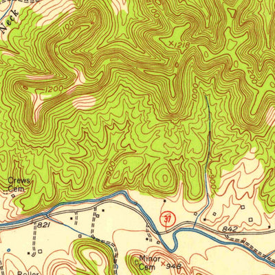 United States Geological Survey Parksville, KY (1952, 24000-Scale) digital map