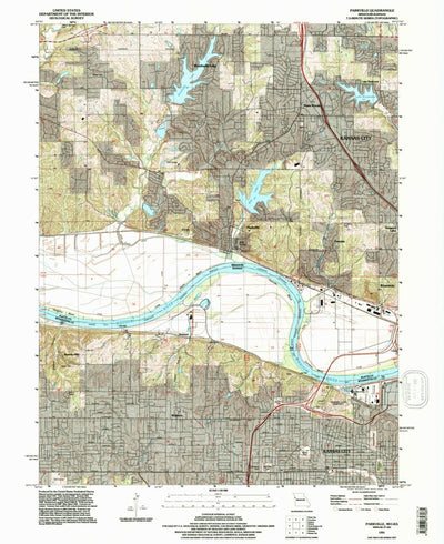 United States Geological Survey Parkville, MO-KS (1991, 24000-Scale) digital map