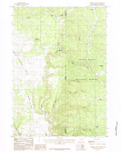 United States Geological Survey Parmlee Canyon, WY-SD (1984, 24000-Scale) digital map