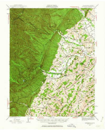 United States Geological Survey Parnassus, VA-WV (1944, 62500-Scale) digital map