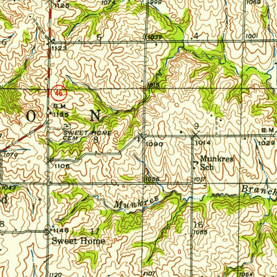 United States Geological Survey Parnell, MO (1940, 62500-Scale) digital map