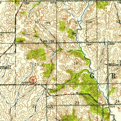 United States Geological Survey Parnell, MO (1940, 62500-Scale) digital map