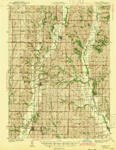 United States Geological Survey Parnell, MO (1943, 62500-Scale) digital map