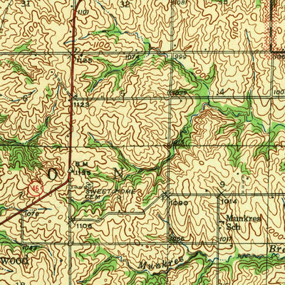 United States Geological Survey Parnell, MO (1943, 62500-Scale) digital map