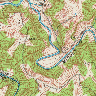 United States Geological Survey Parrot, KY (1953, 24000-Scale) digital map