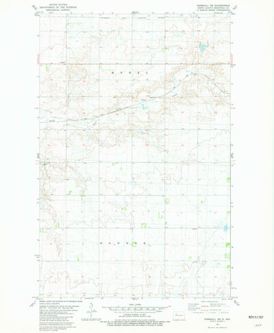 United States Geological Survey Parshall NE, ND (1981, 24000-Scale) digital map