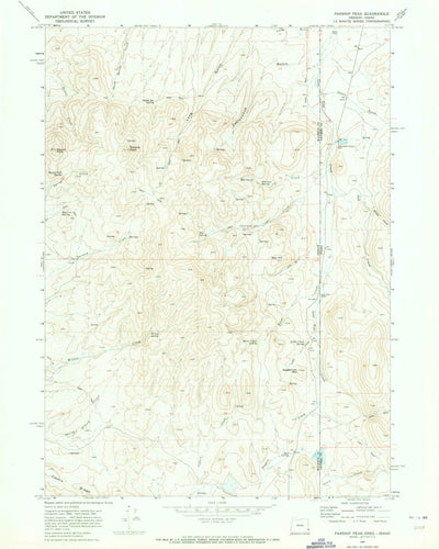 United States Geological Survey Parsnip Peak, OR-ID (1969, 24000-Scale) digital map