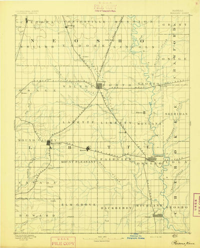 United States Geological Survey Parsons, KS (1893, 125000-Scale) digital map