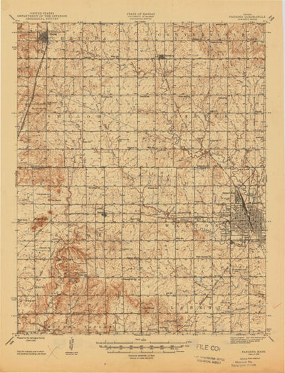 United States Geological Survey Parsons, KS (1946, 62500-Scale) digital map