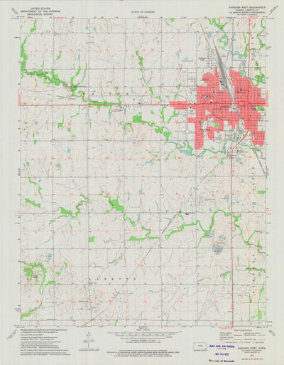 United States Geological Survey Parsons West, KS (1973, 24000-Scale) digital map