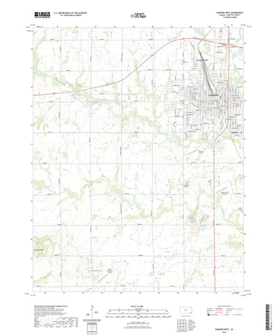 United States Geological Survey Parsons West, KS (2022, 24000-Scale) digital map