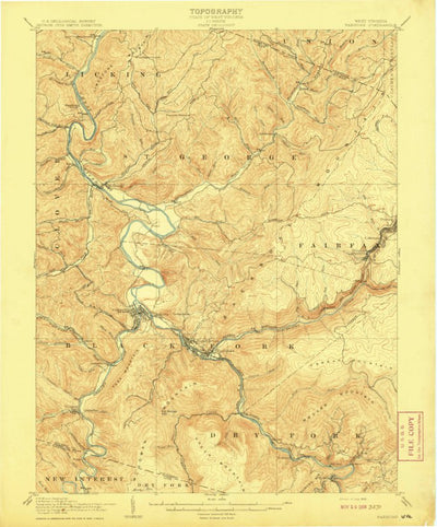 United States Geological Survey Parsons, WV (1908, 62500-Scale) digital map