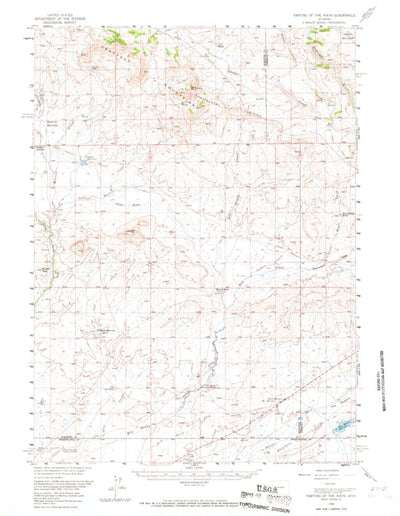 United States Geological Survey Parting Of The Ways, WY (1958, 62500-Scale) digital map