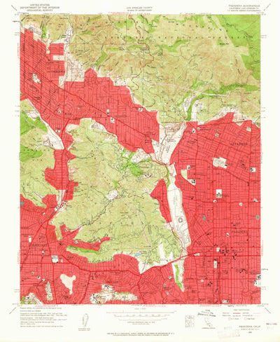 United States Geological Survey Pasadena, CA (1953, 24000-Scale) digital map